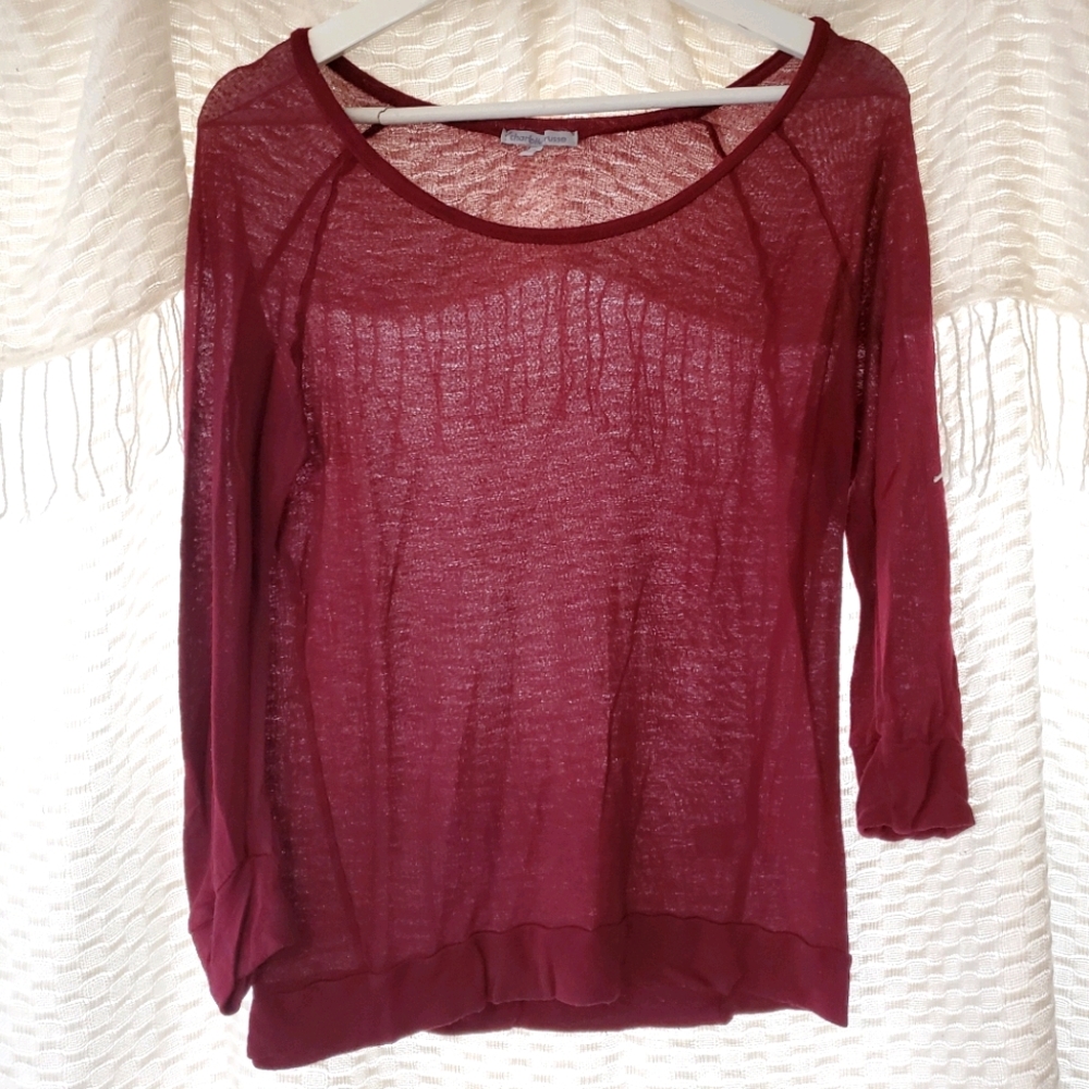 3/4 Sleeve Maroon Shirt